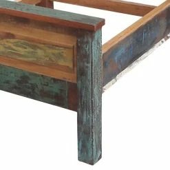 Holzbett Jamaica In Braun Bunt -Massivholzbetten Shop holzbett braun bunt shabby chic jamaica 04