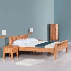 Holzbett Posky Aus Kernbuche Massivholz -Massivholzbetten Shop holzbett kernbuche massivholz sprossenkopfteil posky html 02