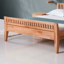 Holzbett Posky Aus Kernbuche Massivholz -Massivholzbetten Shop holzbett kernbuche massivholz sprossenkopfteil posky html 05