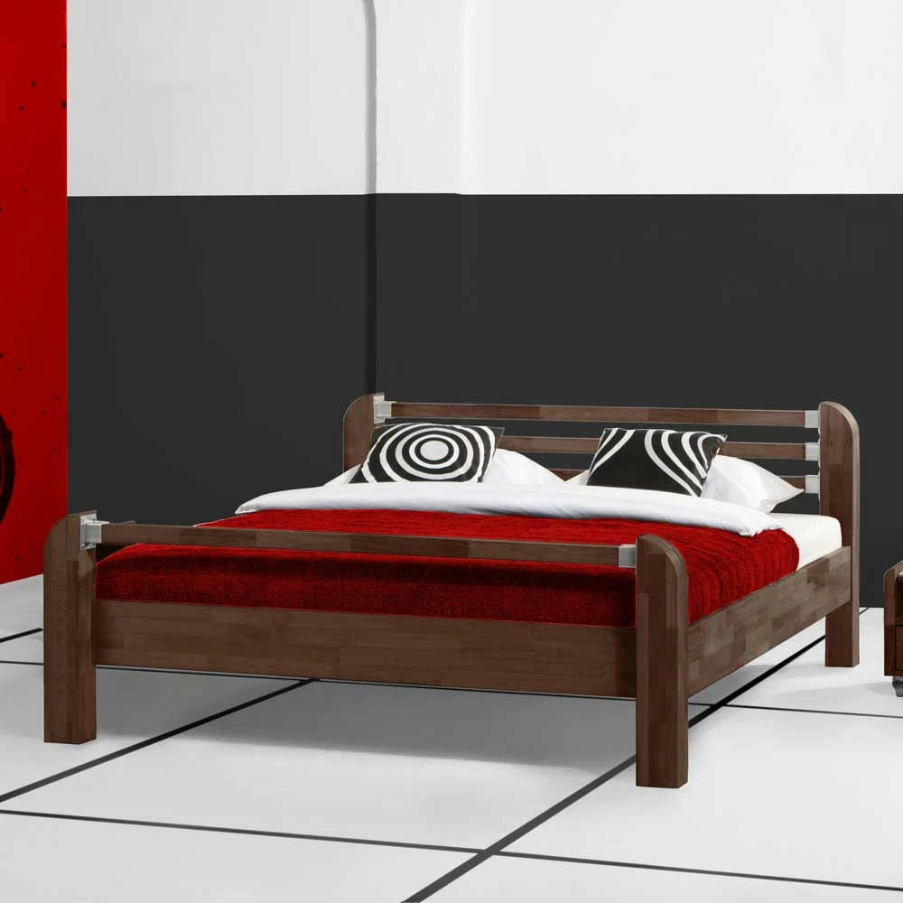 Holzbett Plazur in Nussbaumfarben Holzbett Plazur In Nussbaumfarben -Massivholzbetten Shop holzbett nussbaumfarben buche massiv plazur html 01