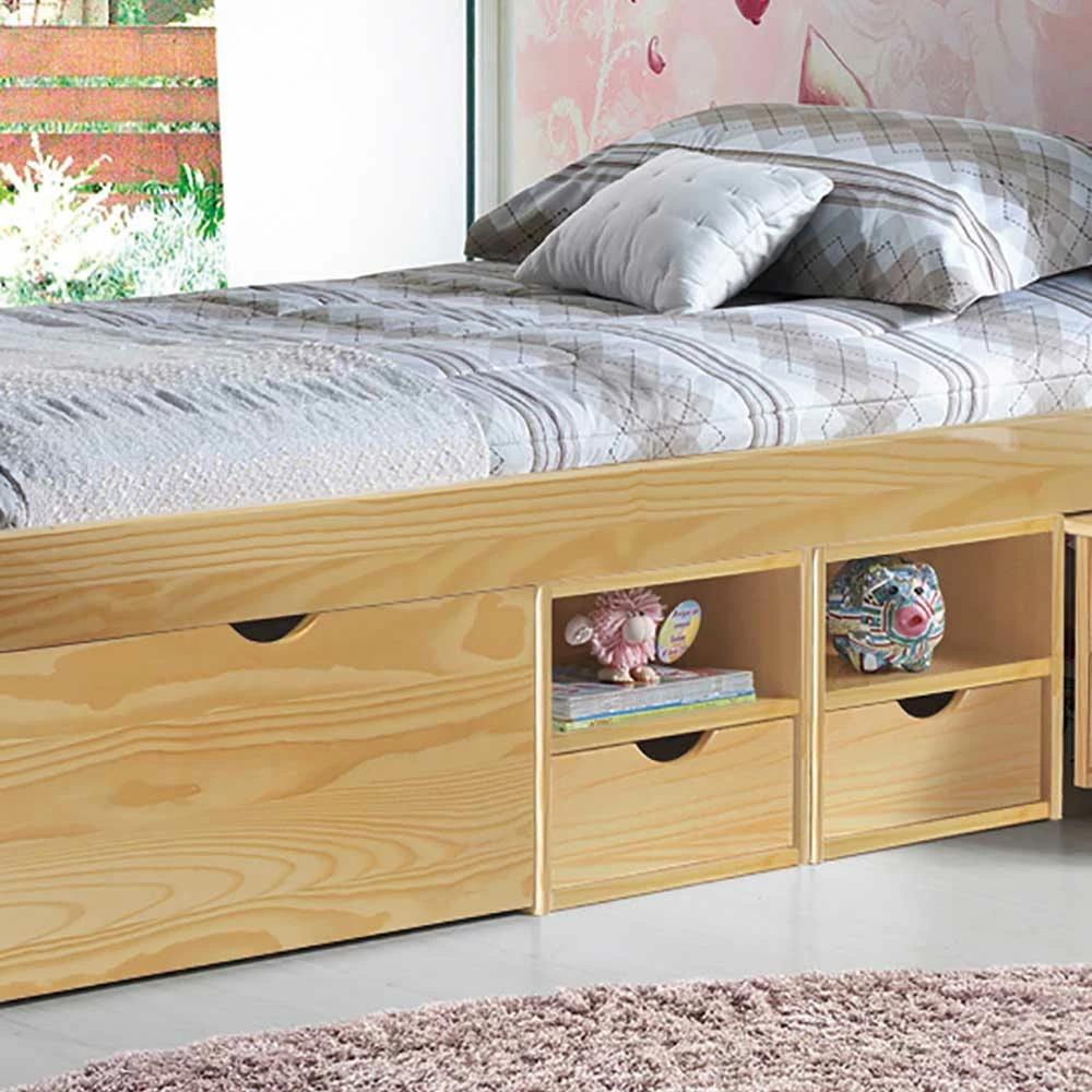 Holzbett Francena mit Schubladen (zweiteilig) Holzbett Francena Mit Schubladen (zweiteilig) -Massivholzbetten Shop holzbett schubladen kiefer massiv francena 03