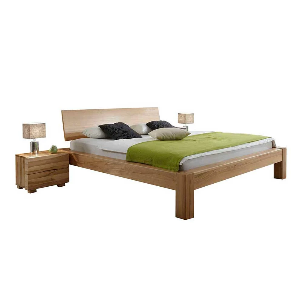 Holzbett Und Nachtschränke Josch In Kernbuche Massiv Geölt (dreiteilig) - Image 2