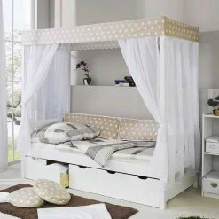 Jugendzimmer-Himmelbett Igorian Aus Kiefer Massivholz