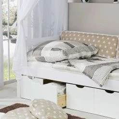 Jugendzimmer-Himmelbett Igorian Aus Kiefer Massivholz -Massivholzbetten Shop jugendzimmer himmelbett aus kiefer massivholz in weiss igorian 03