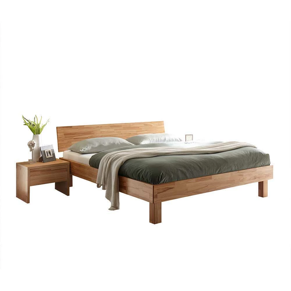 Kernbuche Bett in Natur geölt - Padira (dreiteilig) Kernbuche Bett In Natur Geölt - Padira (dreiteilig) -Massivholzbetten Shop kernbuche bett in natur geoelt mit nachtkommoden padira f