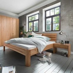 Kernbuche Bett & Nachttische - Izmaldon (dreiteilig)