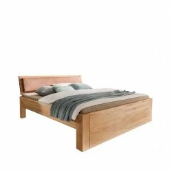 Kernbuche Doppelbett Mit Polsterkopfteil - Rudacia II