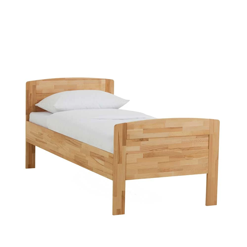 Kernbuche Einzelbett Islando mit Kopfteil und Fußteil Kernbuche Einzelbett Islando Mit Kopfteil Und Fußteil -Massivholzbetten Shop kernbuche einzelbett kopfteil und fussteil komforthoehe islando f