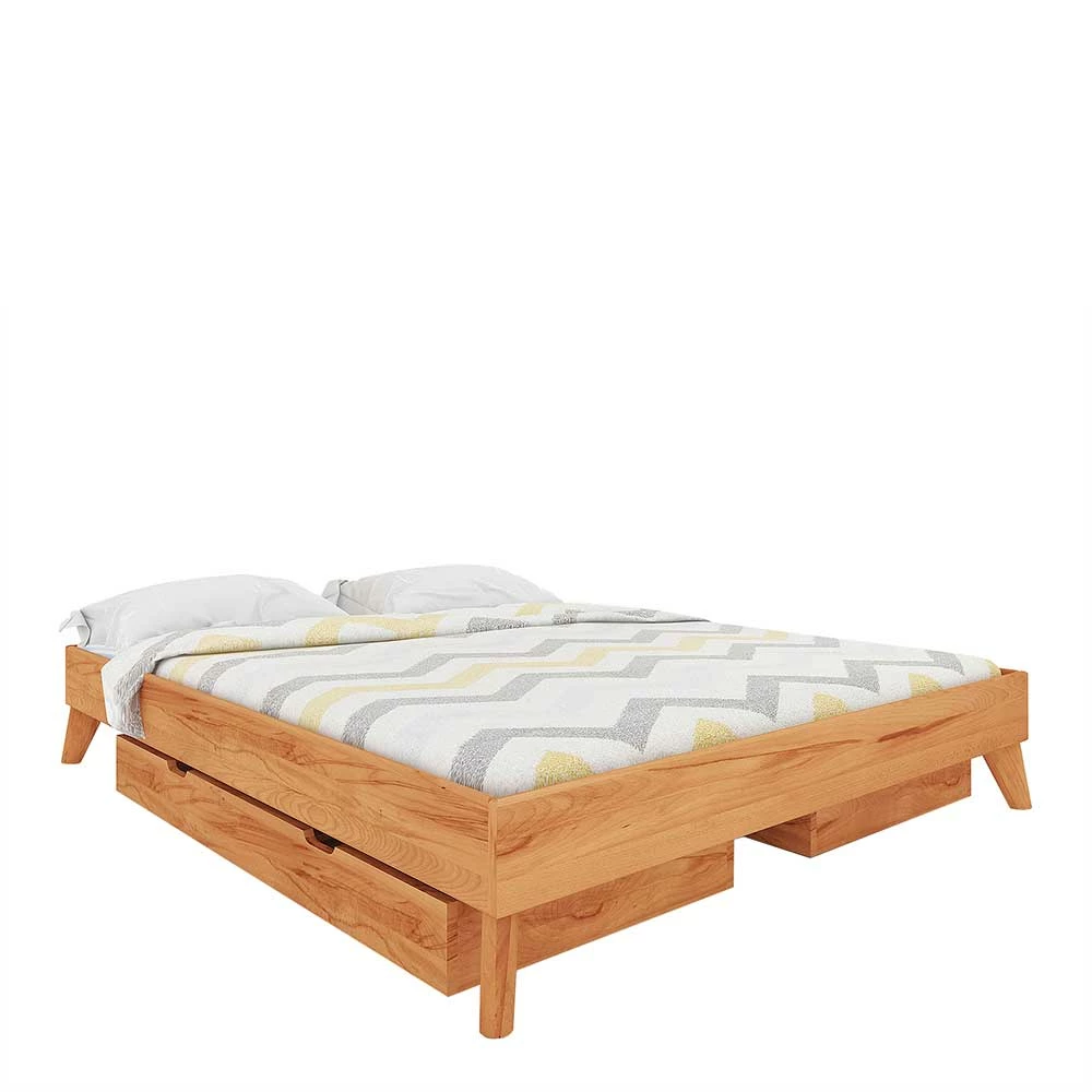 Kernbuche Massivholzbett Ohne Kopfteil - Junola II - Image 2