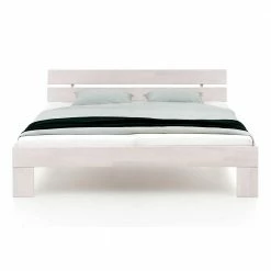 Kernbuche Scandi Doppelbett In Weiß - Paryra -Massivholzbetten Shop kernbuche scandi doppelbett in weiss lackiert optional mit bettkasten paryra 04