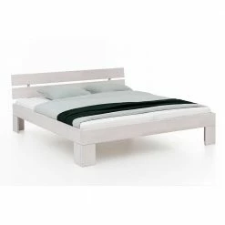 Kernbuche Scandi Doppelbett In Weiß - Paryra -Massivholzbetten Shop kernbuche scandi doppelbett in weiss lackiert optional mit bettkasten paryra 05