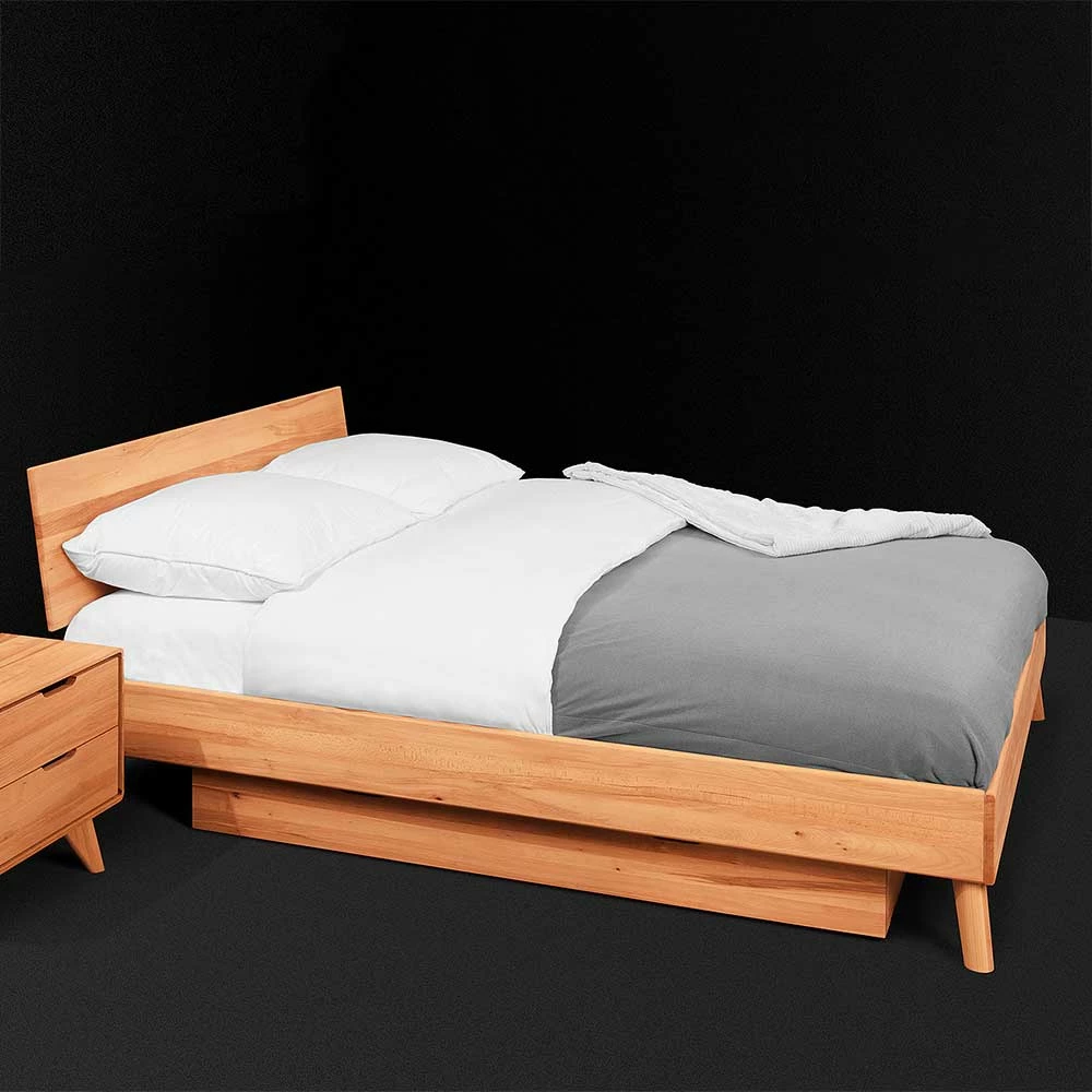 Kernbuche Single Bett mit Bettkasten - Junola Kernbuche Single Bett Mit Bettkasten - Junola -Massivholzbetten Shop kernbuche single bett mit bettkasten in natur geoelt junola 01