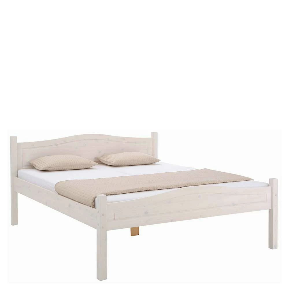 Kiefer Massivholzbett In Weiß Lasiert - Ugo - Image 2