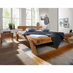 Kiefernholz Bett In 180x200 Cm - Maylon (zweiteilig)