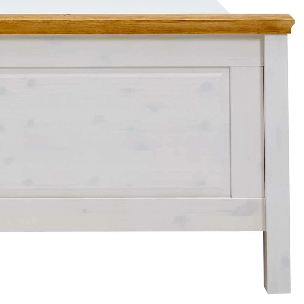 Kiefernholz Bettgestell In Weiß & Lauge - Sibiuta - Image 6