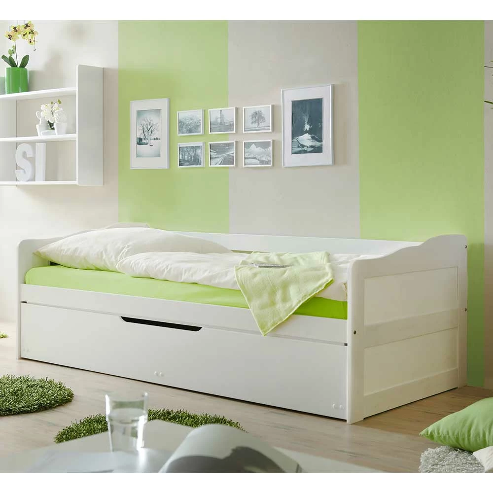 Komfortbett Crimas mit Ausziehbett Komfortbett Crimas Mit Ausziehbett -Massivholzbetten Shop komfortbett ausziehbett weiss crimas html 01