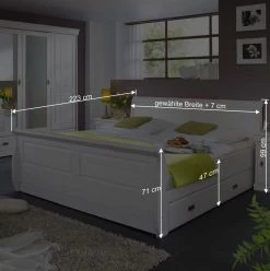 Komfortbett Janeira In Weiß -Massivholzbetten Shop komfortbett weiss mit stauraum janeira html be