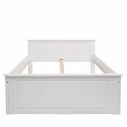 Lackiertes Kiefernholz Ehebett In Weiß - Velriva 2 Lackiertes Kiefernholz Ehebett In Weiß - Velriva -Massivholzbetten Shop lackiertes kiefernholz ehebett in weiss bettschubkaesten optional velriva 02