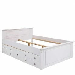 Lackiertes Kiefernholz Ehebett In Weiß - Velriva 3 Lackiertes Kiefernholz Ehebett In Weiß - Velriva -Massivholzbetten Shop lackiertes kiefernholz ehebett in weiss bettschubkaesten optional velriva 03