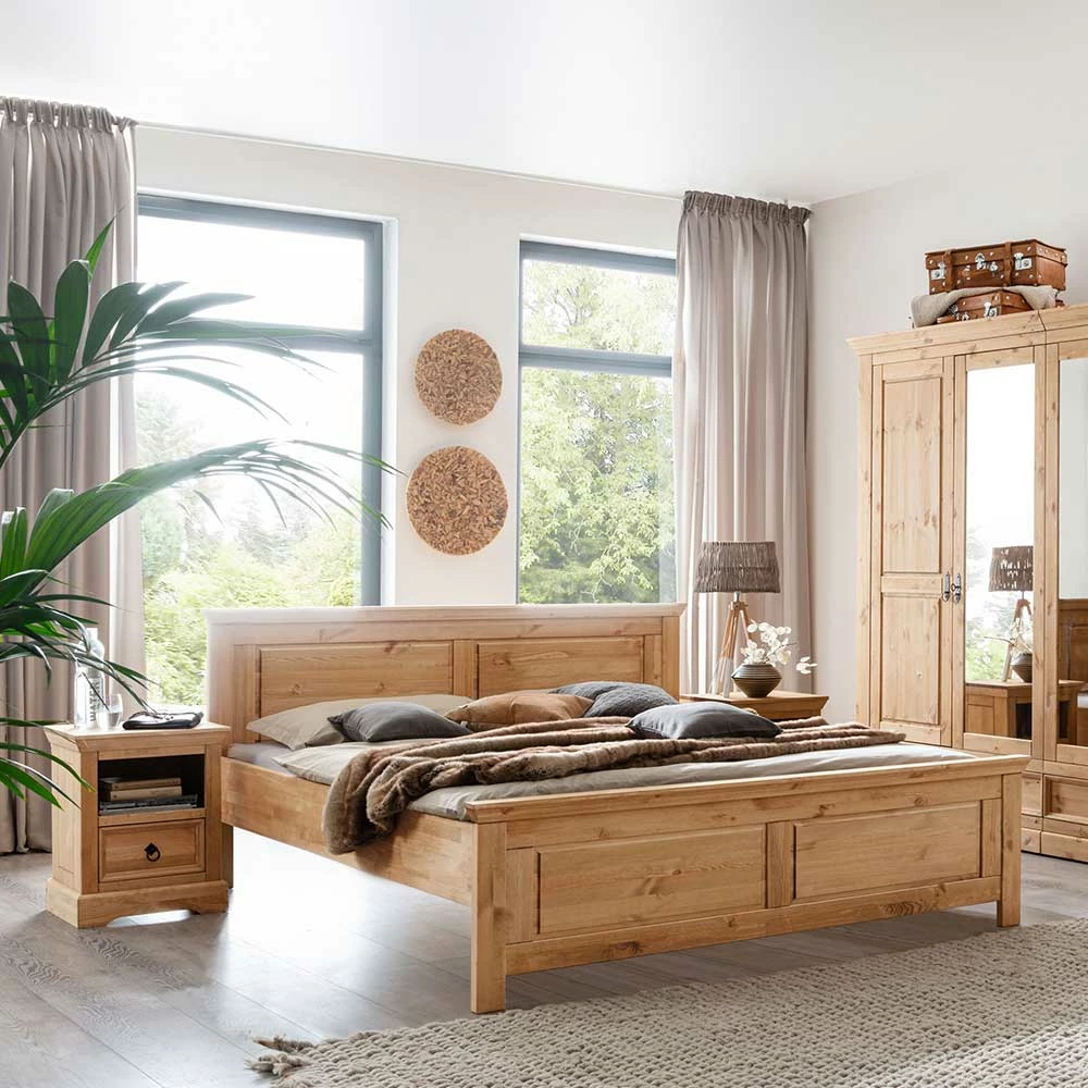 Landhaus Bettanlage In Eichefarben - Voeca (dreiteilig) - Image 2