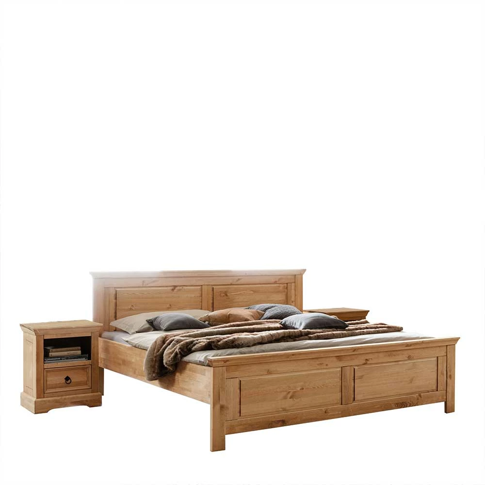 Landhaus Bettanlage In Eichefarben - Voeca (dreiteilig)