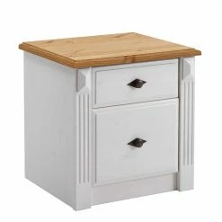 Landhaus Doppelbett & Nachtkommoden - Oradea (dreiteilig) -Massivholzbetten Shop landhaus doppelbett nachtkommoden aus kiefer in weiss natur oradea 05