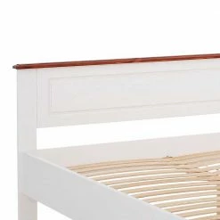 Landhaus Holzbett In Weiß & Kirschbaum - Vendirai -Massivholzbetten Shop landhaus holzbett in weiss kirschbaum optional mit schubladen vendirai 05