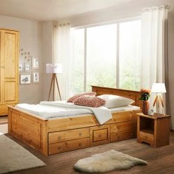 Landhaus Holzbett & Nachttische - Imressa (dreiteilig)
