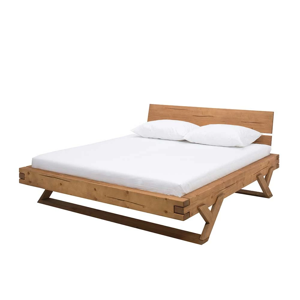 Landhaus Massivholzbett mit Kufen - Fuertun Landhaus Massivholzbett Mit Kufen - Fuertun -Massivholzbetten Shop landhaus massivholzbett mit kufen aus fichte mit antik finish fuertun f