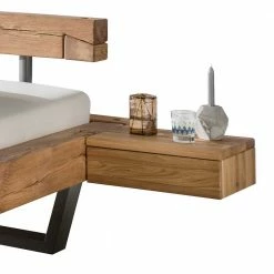 Loft Balkenbett Mit 2 Hänge-Nachttischen Basiclicata Aus Wildeiche (dreiteilig) 2 Loft Balkenbett Mit 2 Hänge-Nachttischen Basiclicata Aus Wildeiche (dreiteilig) -Massivholzbetten Shop loft balkenbett mit 2 haenge nachttischen aus wildeiche basiclicata 02