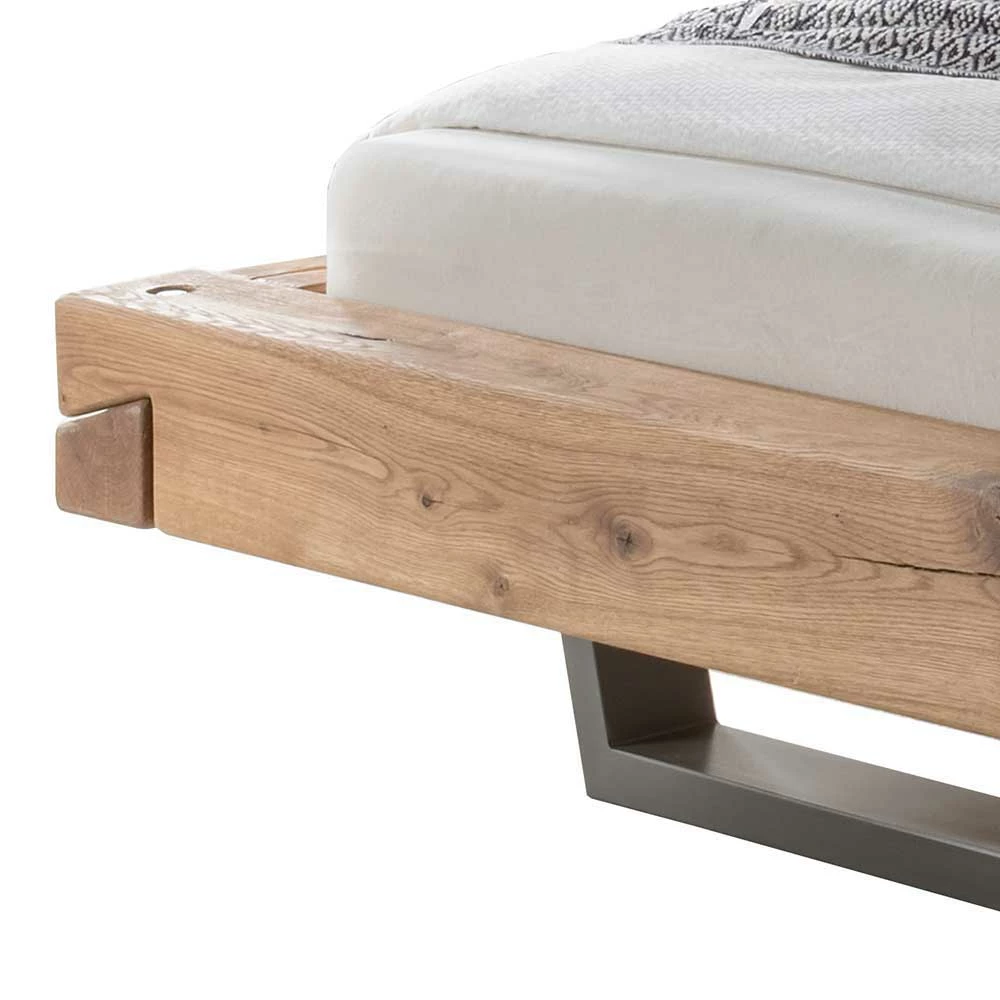 Loft Balkenbett mit 2 Hänge-Nachttischen Basiclicata aus Wildeiche (dreiteilig) Loft Balkenbett Mit 2 Hänge-Nachttischen Basiclicata Aus Wildeiche (dreiteilig) -Massivholzbetten Shop loft balkenbett mit 2 haenge nachttischen aus wildeiche basiclicata 04