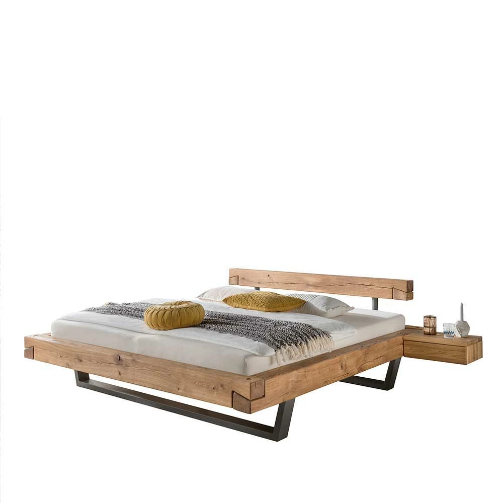 Loft Balkenbett mit 2 Hänge-Nachttischen Basiclicata aus Wildeiche (dreiteilig) Loft Balkenbett Mit 2 Hänge-Nachttischen Basiclicata Aus Wildeiche (dreiteilig) -Massivholzbetten Shop loft balkenbett mit 2 haenge nachttischen aus wildeiche basiclicata f