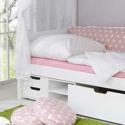 Mädchen Himmelbett Emyta Aus Kiefer Massivholz 2 Mädchen Himmelbett Emyta Aus Kiefer Massivholz -Massivholzbetten Shop maedchen himmelbett aus kiefer massivholz mit stauraum emyta 03