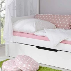 Mädchen Himmelbett Sionara Mit Ausziehbett -Massivholzbetten Shop maedchen himmelbett mit ausziehbett fuer zwei personen sionara 03