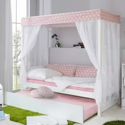 Mädchen Himmelbett Sionara Mit Ausziehbett -Massivholzbetten Shop maedchen himmelbett mit ausziehbett fuer zwei personen sionara 06