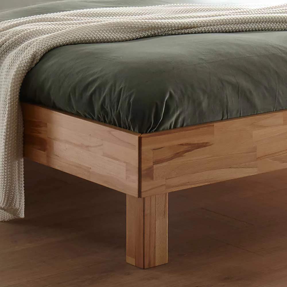 Massives Kernbuche Bett mit Kopfteil - Sotrigo Massives Kernbuche Bett Mit Kopfteil - Sotrigo -Massivholzbetten Shop massives kernbuche bett mit kopfteil von 90x200 bis 180x200 sotrigo 02