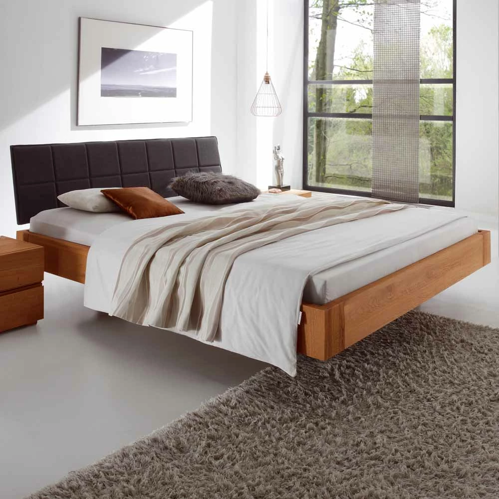 Massivholz-Ehebett Melli mit gepolstertem und gestepptem Kopfteil Massivholz-Ehebett Melli Mit Gepolstertem Und Gestepptem Kopfteil -Massivholzbetten Shop massivholz ehebett mit gepolstertem und gestepptem kopfteil melli 01