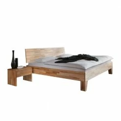 Massivholz Einzelbett Sascha Mit Nachtkommode Im Set (zweiteilig)