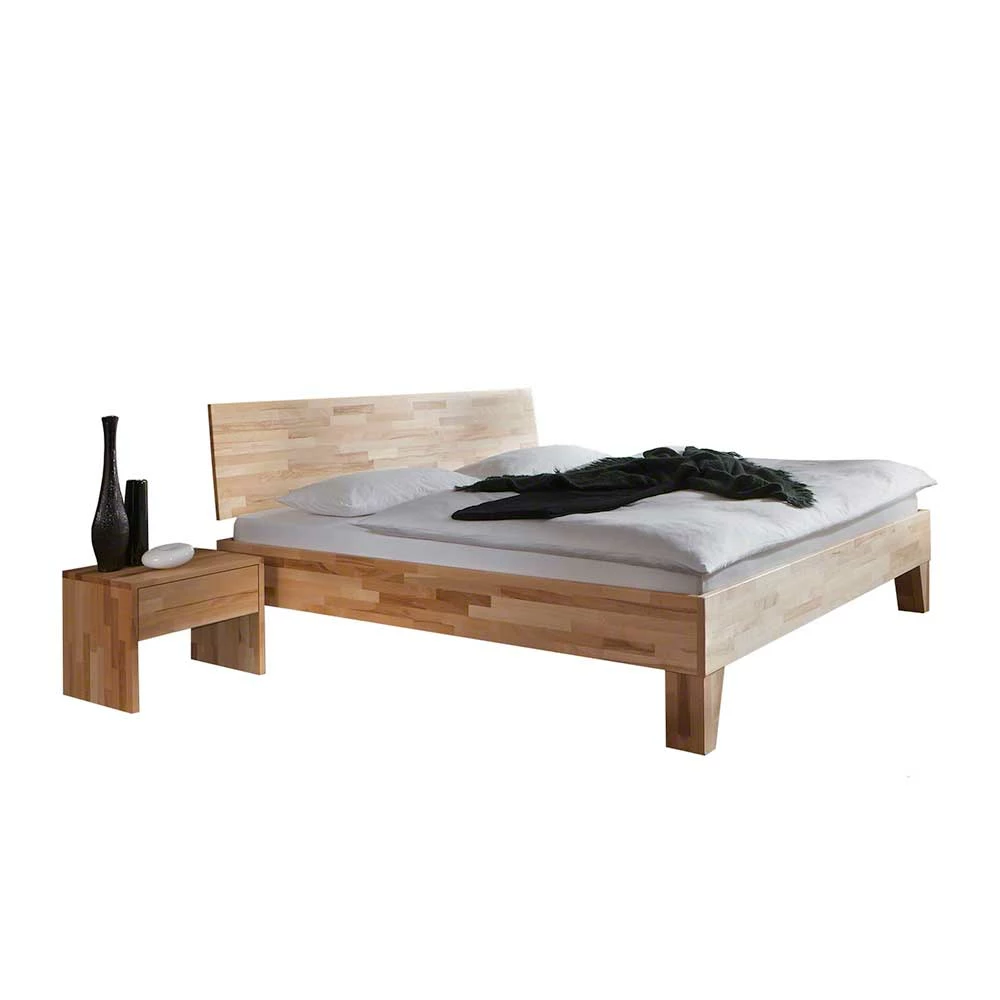 Massivholz Einzelbett Sascha Mit Nachtkommode Im Set (zweiteilig)