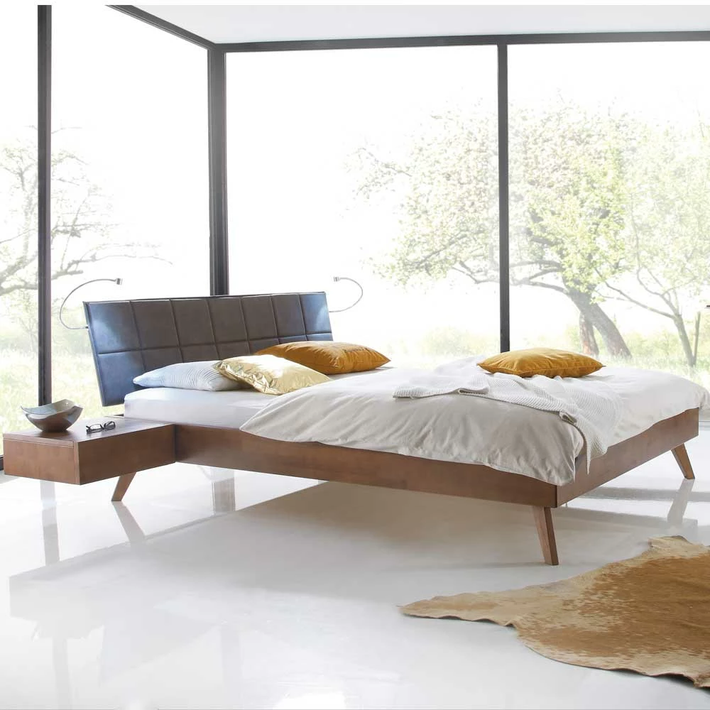 Massivholzbett Second mit schrägen Füßen Massivholzbett Second Mit Schrägen Füßen -Massivholzbetten Shop massivholzbett mit schraegen fuessen in buche second 01