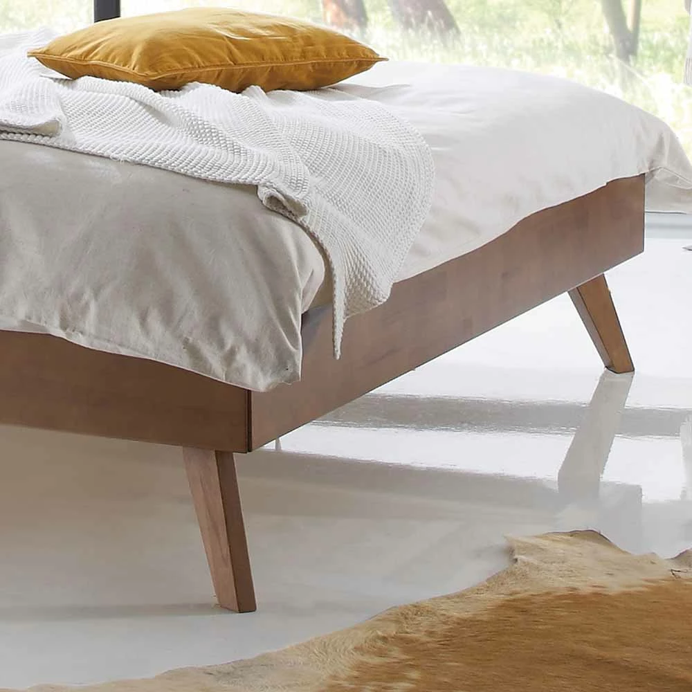 Massivholzbett Second mit schrägen Füßen Massivholzbett Second Mit Schrägen Füßen -Massivholzbetten Shop massivholzbett mit schraegen fuessen in buche second 02