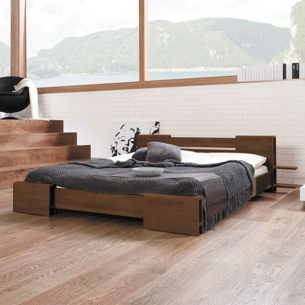 Massivholzbett Dalena in Nussbaumfarben lackiert Massivholzbett Dalena In Nussbaumfarben Lackiert -Massivholzbetten Shop massivholzbett nussbaumfarben lackiert buche dalena html 01