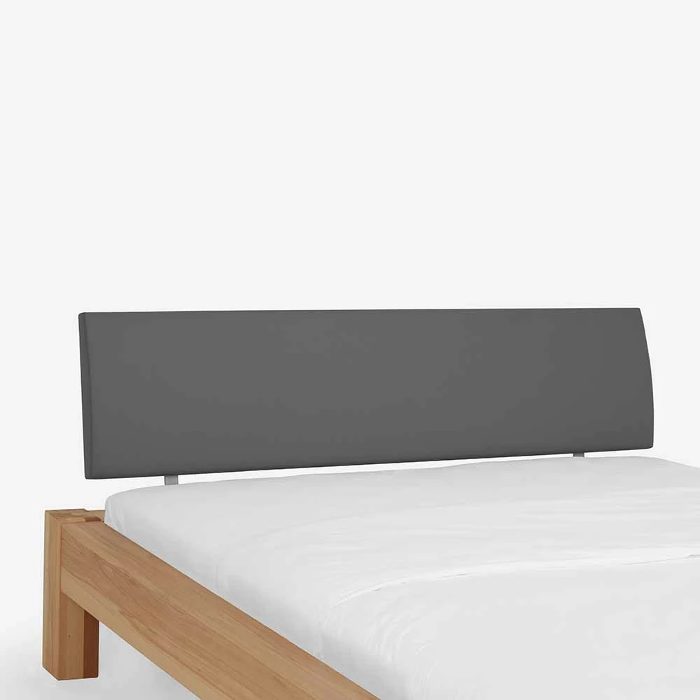Massivholzbett Gargano Mit Polsterkopfteil In Grau - Image 4