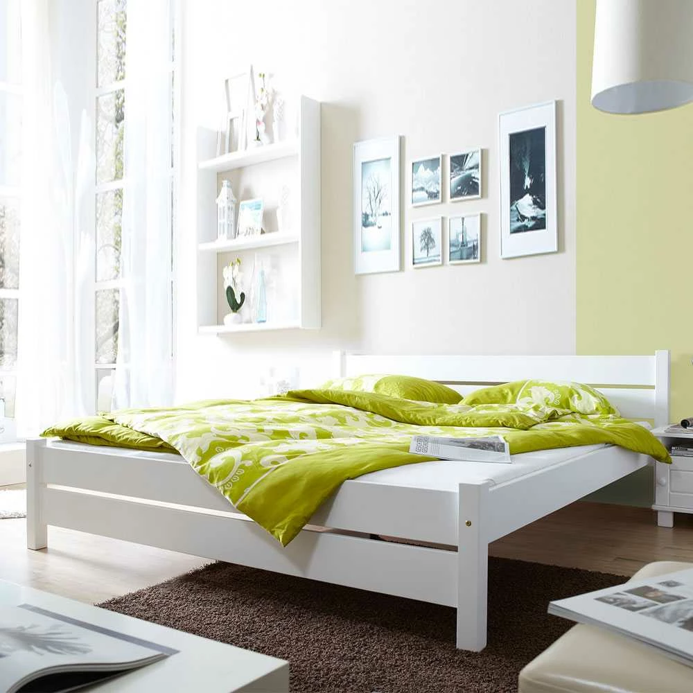 Massivholzbett Alta In Weiß