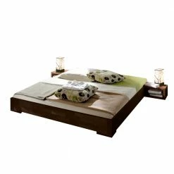 Massivholzholzbett Okrado In Nussbaumfarben