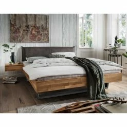 Moderne Bettanlage Aus Wildeiche - Esvilda (dreiteilig)