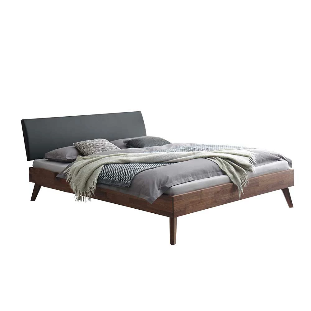 Modernes Bett aus Nussbaum Massivholz - Palais Modernes Bett Aus Nussbaum Massivholz - Palais -Massivholzbetten Shop modernes bett aus nussbaum massivholz mit kopfteil in schwarz palais f