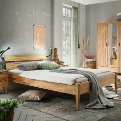 Modernes Eichen Doppelbett Geölt - Teano