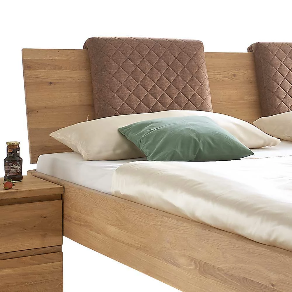 Modernes Holzbett aus Wildeiche - Aivan Modernes Holzbett Aus Wildeiche - Aivan -Massivholzbetten Shop modernes holzbett aus wildeiche mit kopfteil polstern aivan 02
