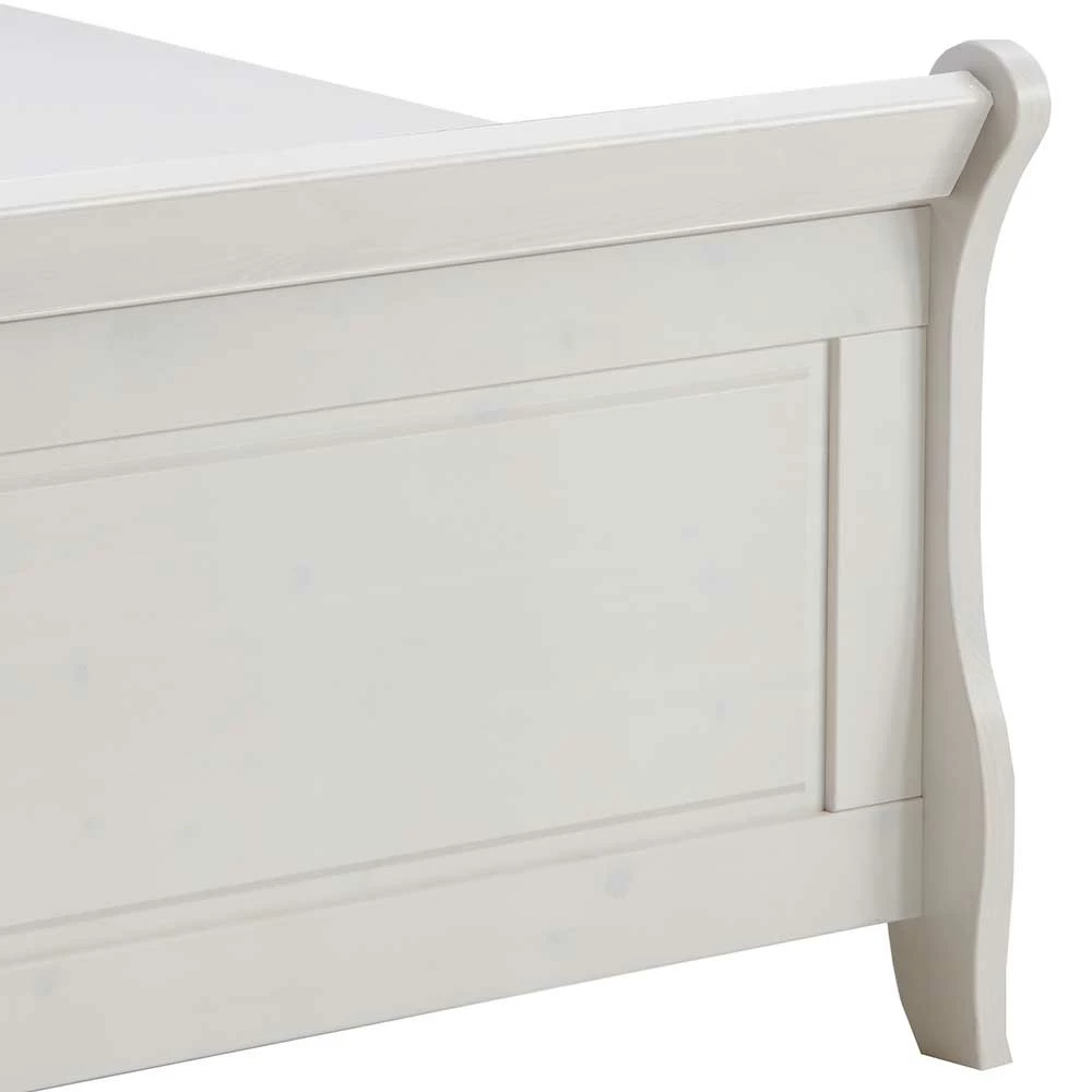 Modernes Landhausbett in Weiß - Kazanova Modernes Landhausbett In Weiß - Kazanova -Massivholzbetten Shop modernes landhausbett in weiss aus kiefer massivholz kazanova 04